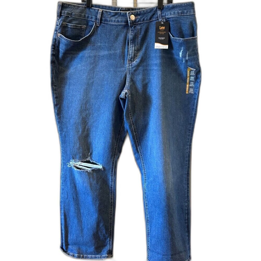 Lee Legendary Style Boyfriend Mid-Rise Distressed Jeans - Size 22 - NWT